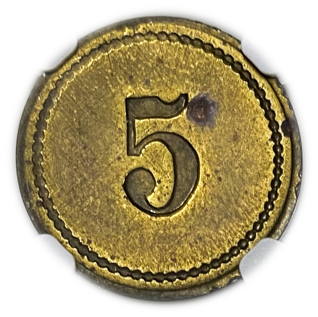 Palestine - Cafe werner token - 5 MIls 1930', bronze - NGC MS 62 - Rare in this high grade - 1 0