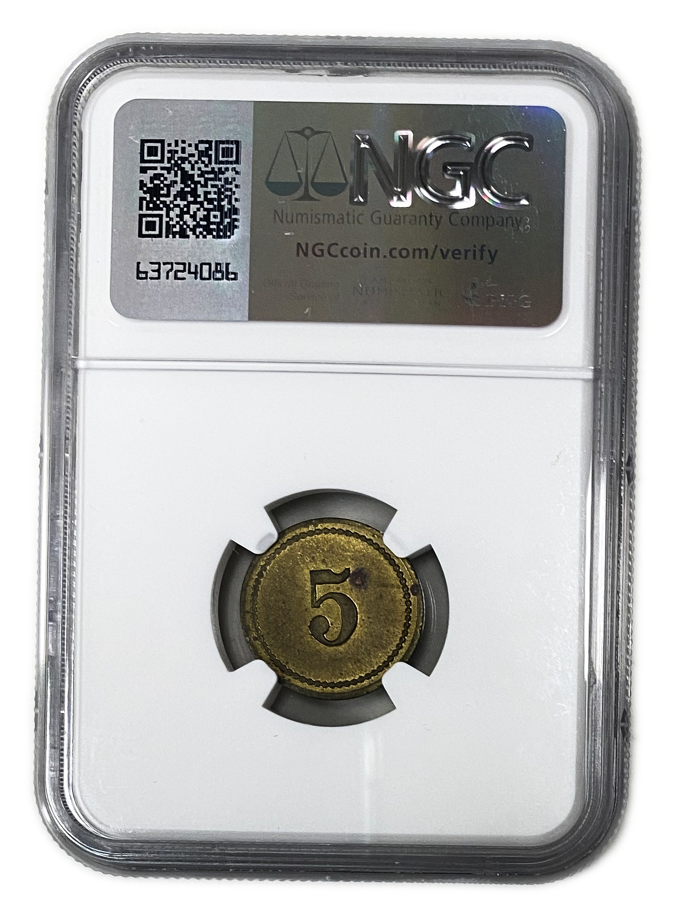 Palestine - Cafe werner token - 5 MIls 1930', bronze - NGC MS 62 - Rare in this high grade - 1 3
