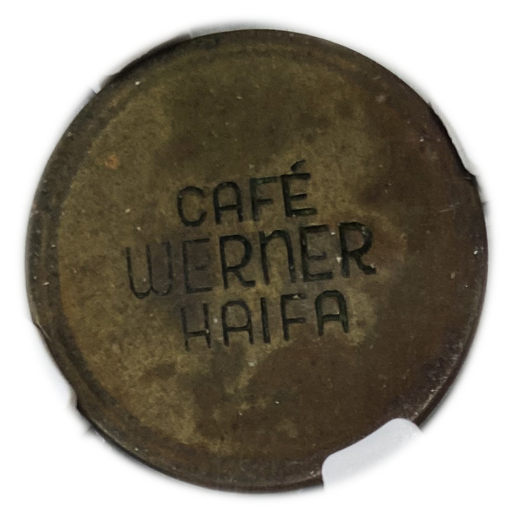 Palestine - Cafe werner token - 30 MIls 1930', bronze - NGC XF DETAILS - Rare - 1 1