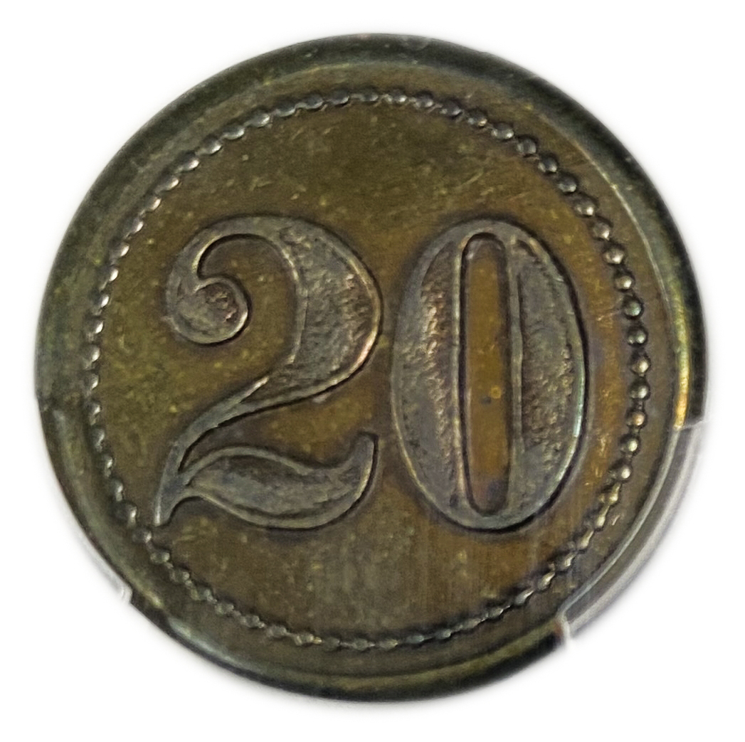 Palestine - Cafe werner token - 20 MIls 1930', bronze - PCGS AU 58 - 1 0