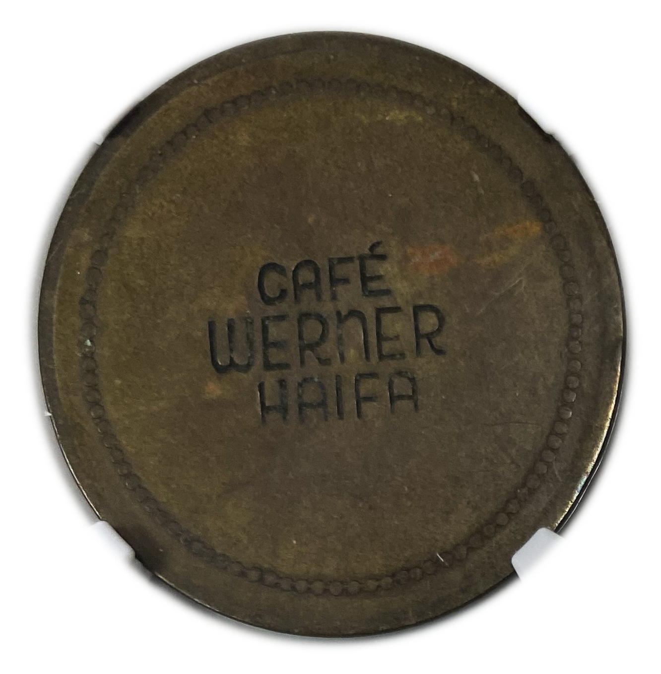 Palestine - Cafe werner token - 50 MIls 1930', bronze - NGC XF 40 - Rare - 1 1
