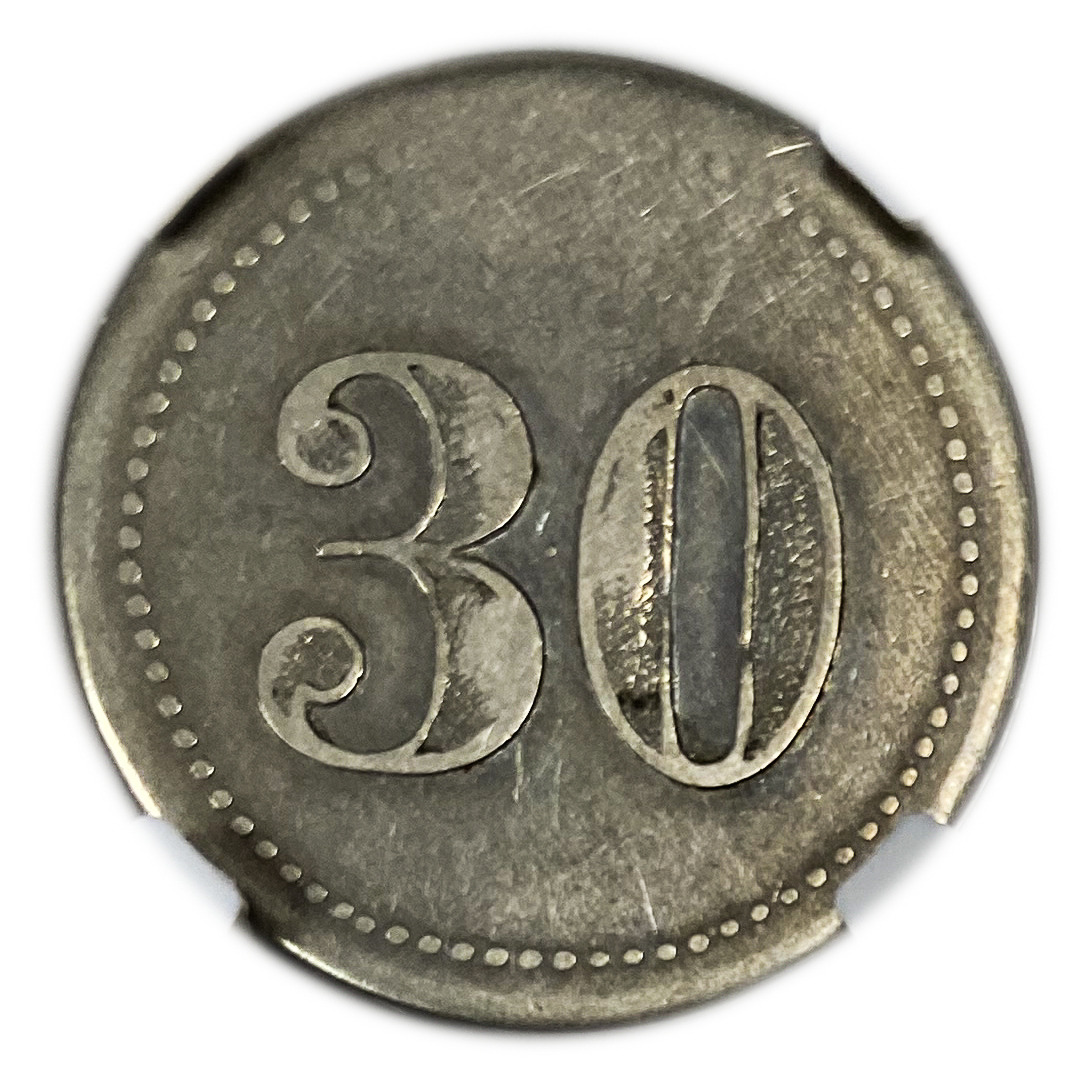 Palestine - Cafe werner token - 30 MIls 1930', bronze, copper-nickel - NGC XF 45 - Rare - 1 0