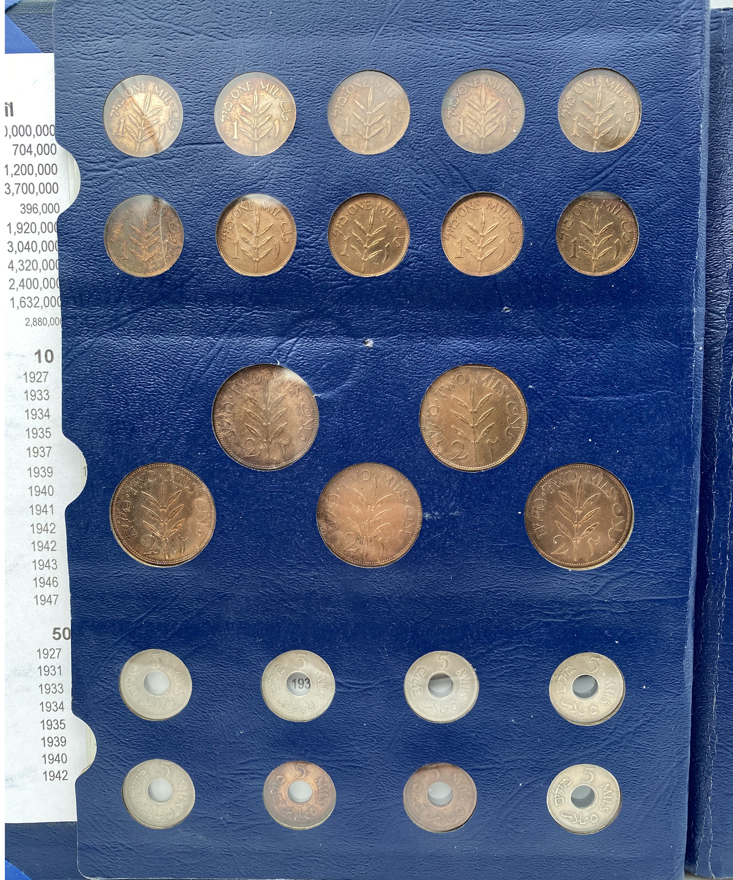 Palestine - Full 59 Coins set of British Mandath - 1 1