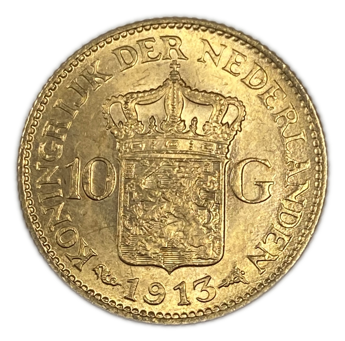 Netherlands - 10 Gulden 1913 - UNC - Wilhelmina - Gold 900, 6.729g, 22.5mm - 1 0