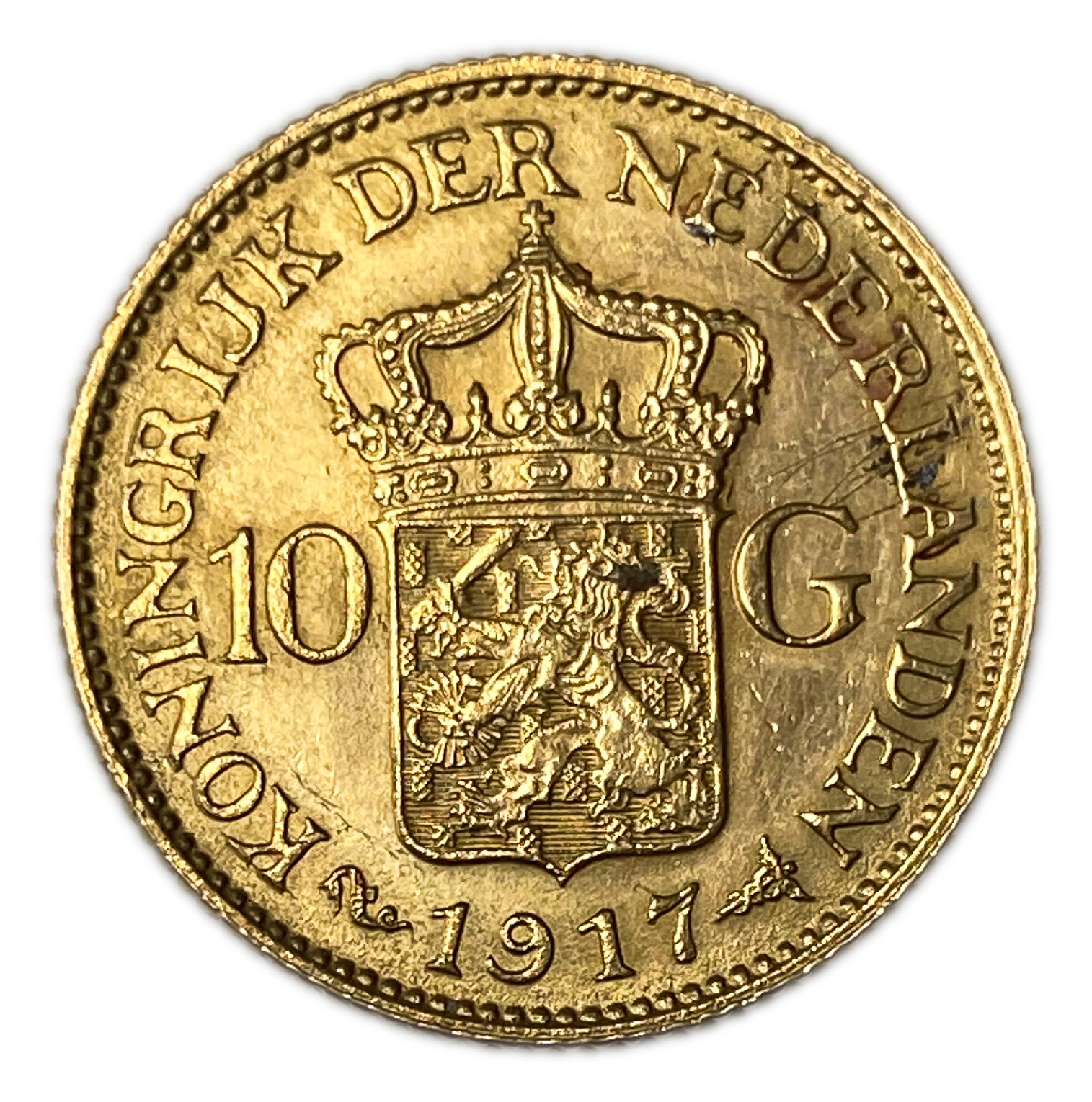 Netherlands - 10 Gulden 1917 - UNC - Wilhelmina - Gold 900, 6.729g, 22.5mm - 1 0