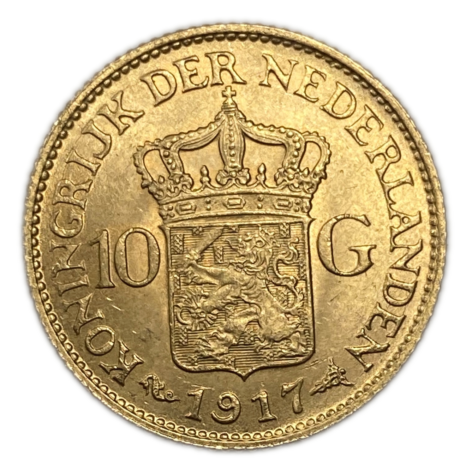 Netherlands - 10 Gulden 1917 - UNC - Wilhelmina - Gold 900, 6.729g, 22.5mm - 1 0