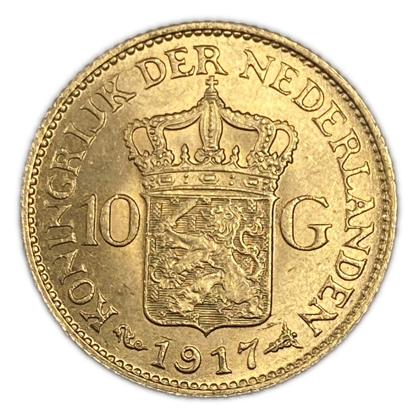 Netherlands - 10 Gulden 1917 - UNC - Wilhelmina - Gold 900, 6.729g, 22.5mm - 1 0