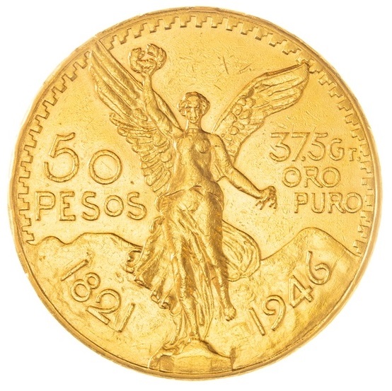 Mexico - 50 Pesos 1946 - Centenario - 900 Gold, 41.6 Grams (Net 37.5g), Diameter 37mm - 1 0