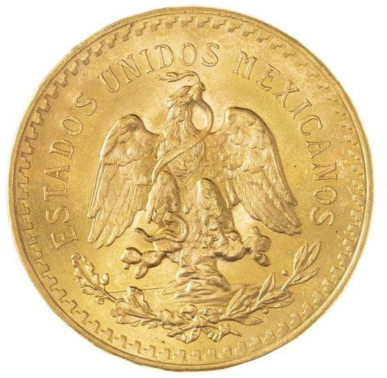Mexico - 50 Pesos 1947 - Centenario - 900 Gold, 41.6 Grams (Net 37.5g), Diameter 37mm - 1 1