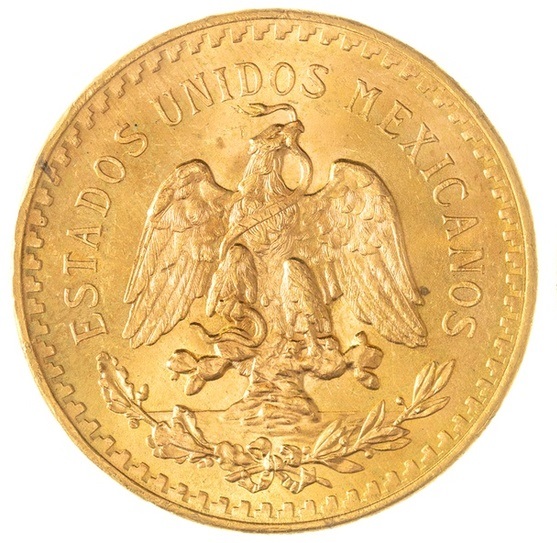 Mexico - 50 Pesos 1947 - Centenario - 900 Gold, 41.6 Grams (Net 37.5g), Diameter 37mm - 1 1