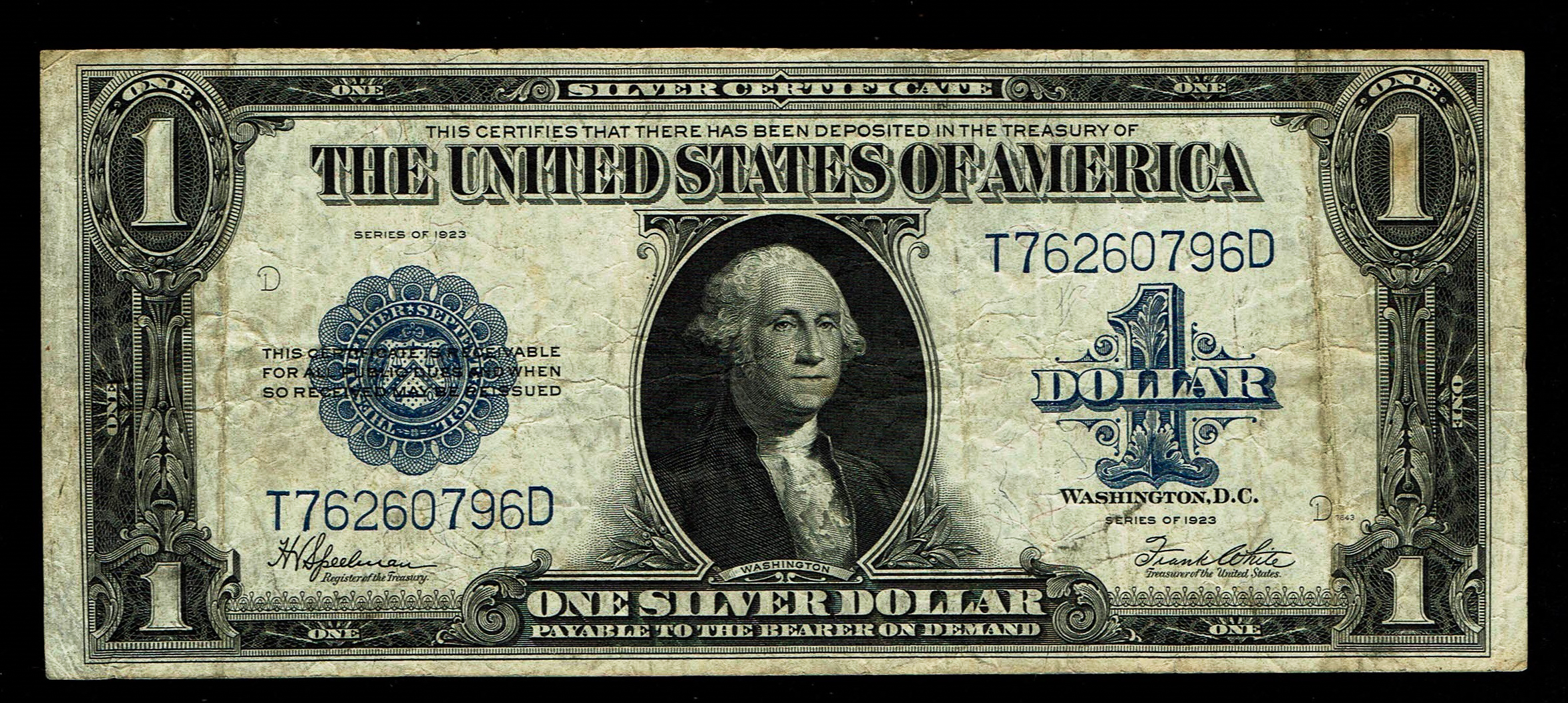 USA - 1 Dollar 1923, Blue Seal - VF - 1 0