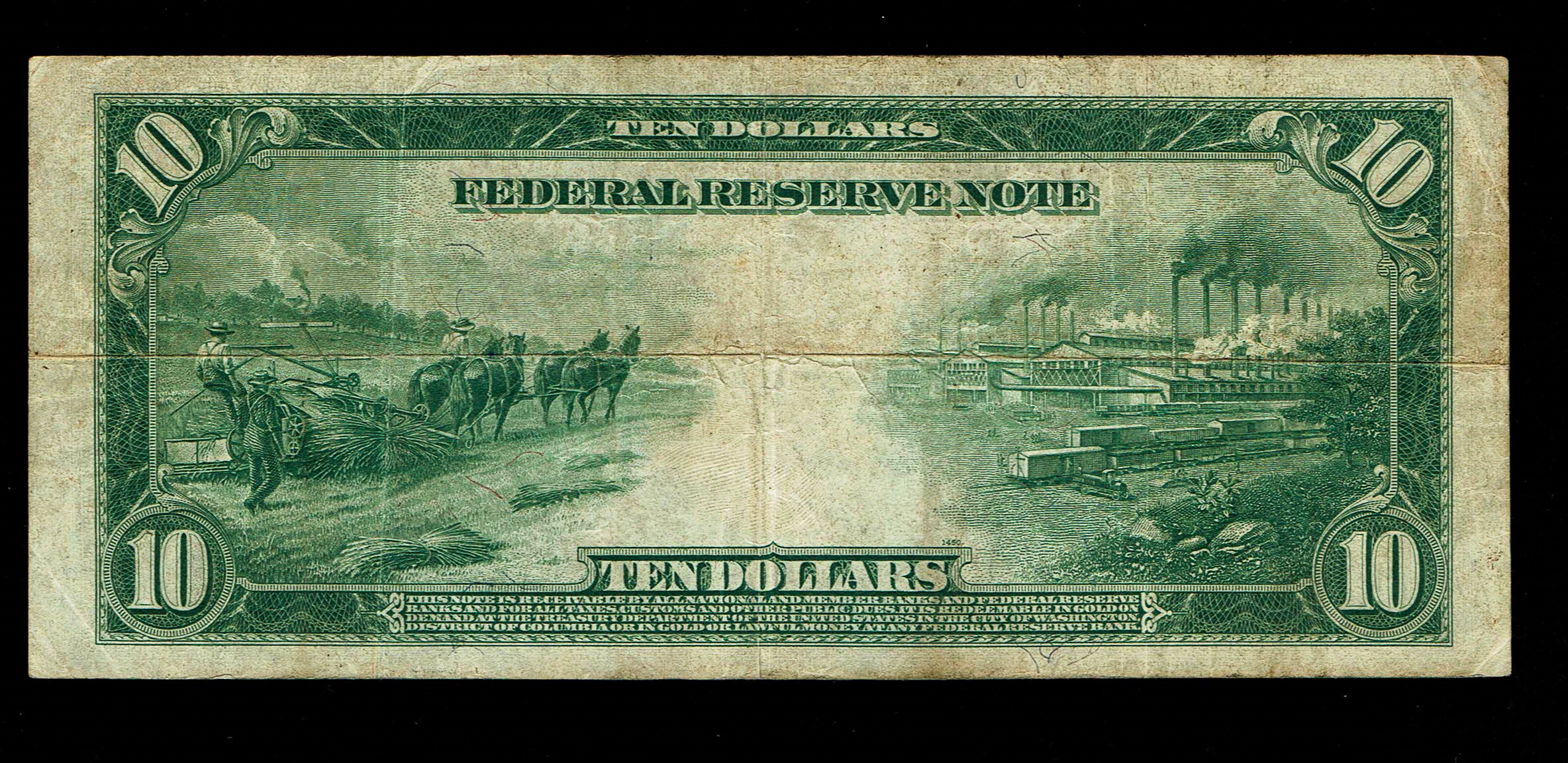 USA - 10 Dollars 1914, Blue Seal - VF - 1 1
