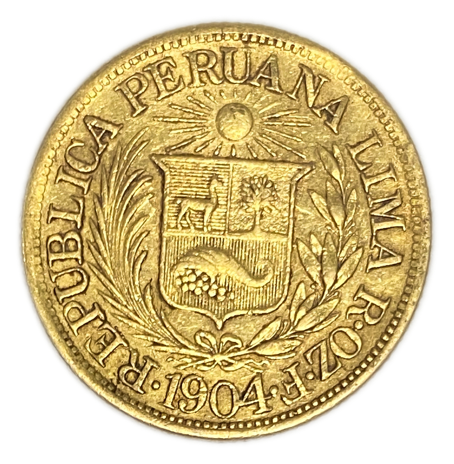 Peru - 1/2 Libra 1904 - AU - Liberty Head - Gold 917, 3.99g, 19mm - 1 0