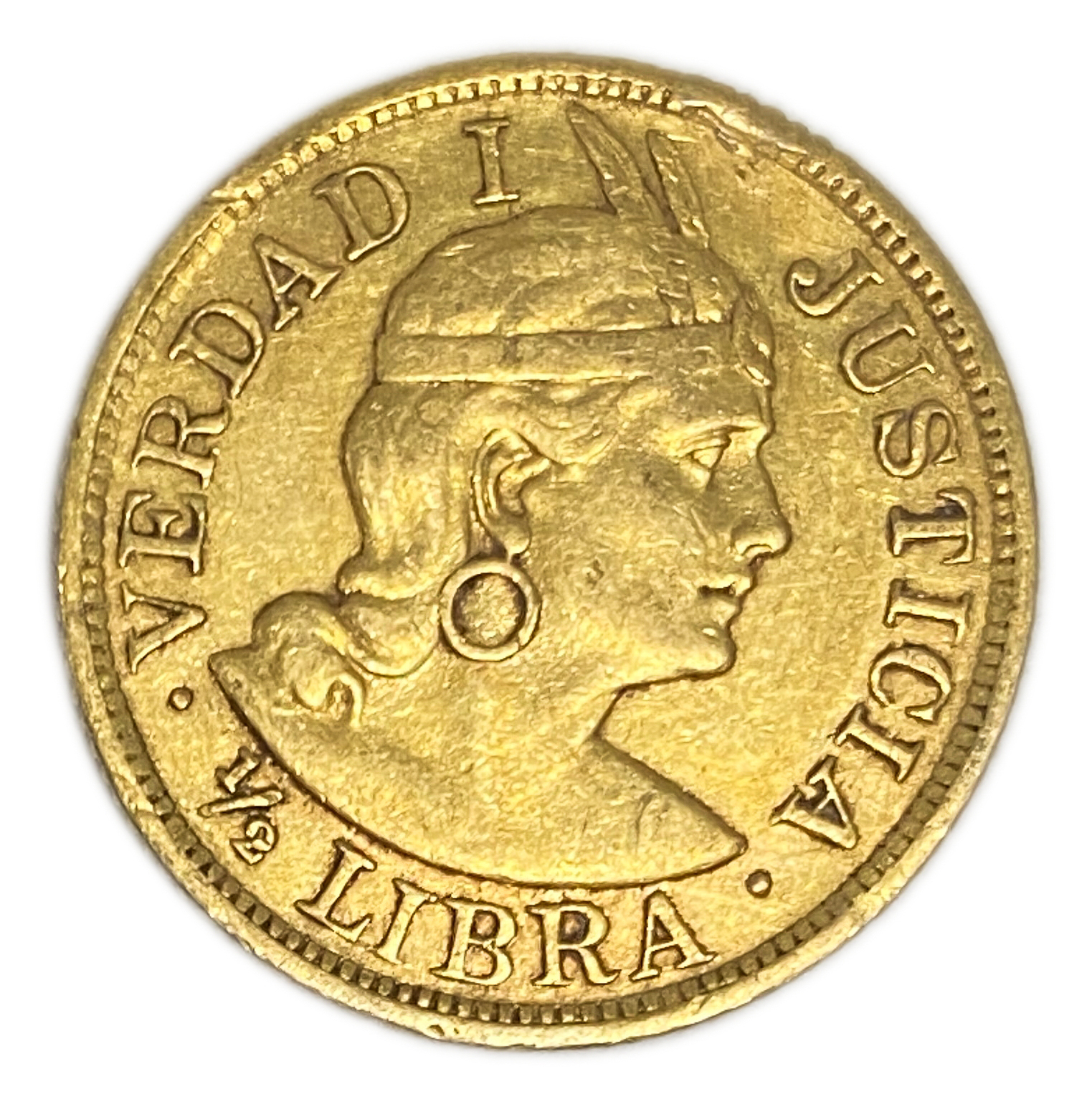 Peru - 1/2 Libra 1904 - AU - Liberty Head - Gold 917, 3.99g, 19mm - 1 1