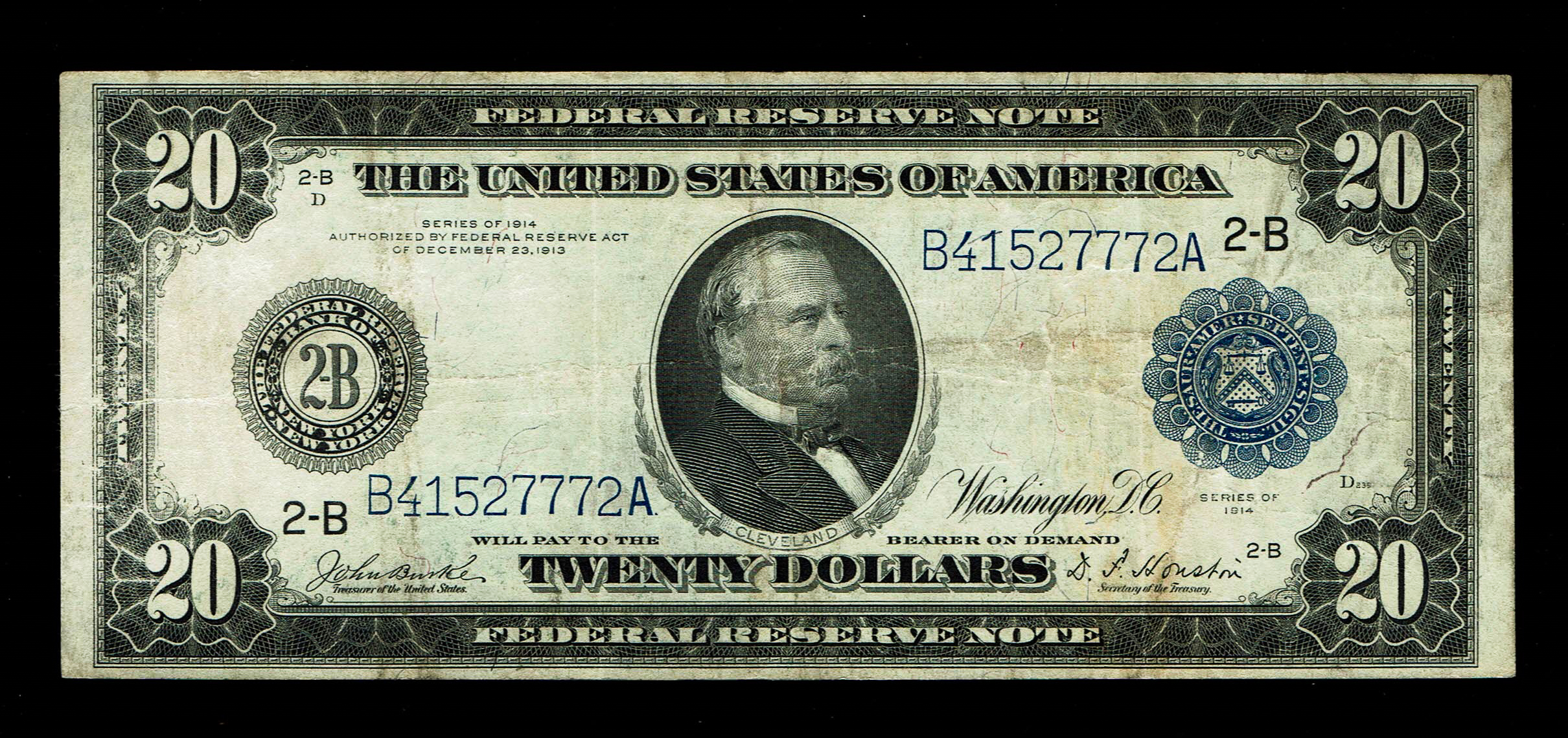 USA - 20 Dollars 1914, Blue Seal - VF - 1 0