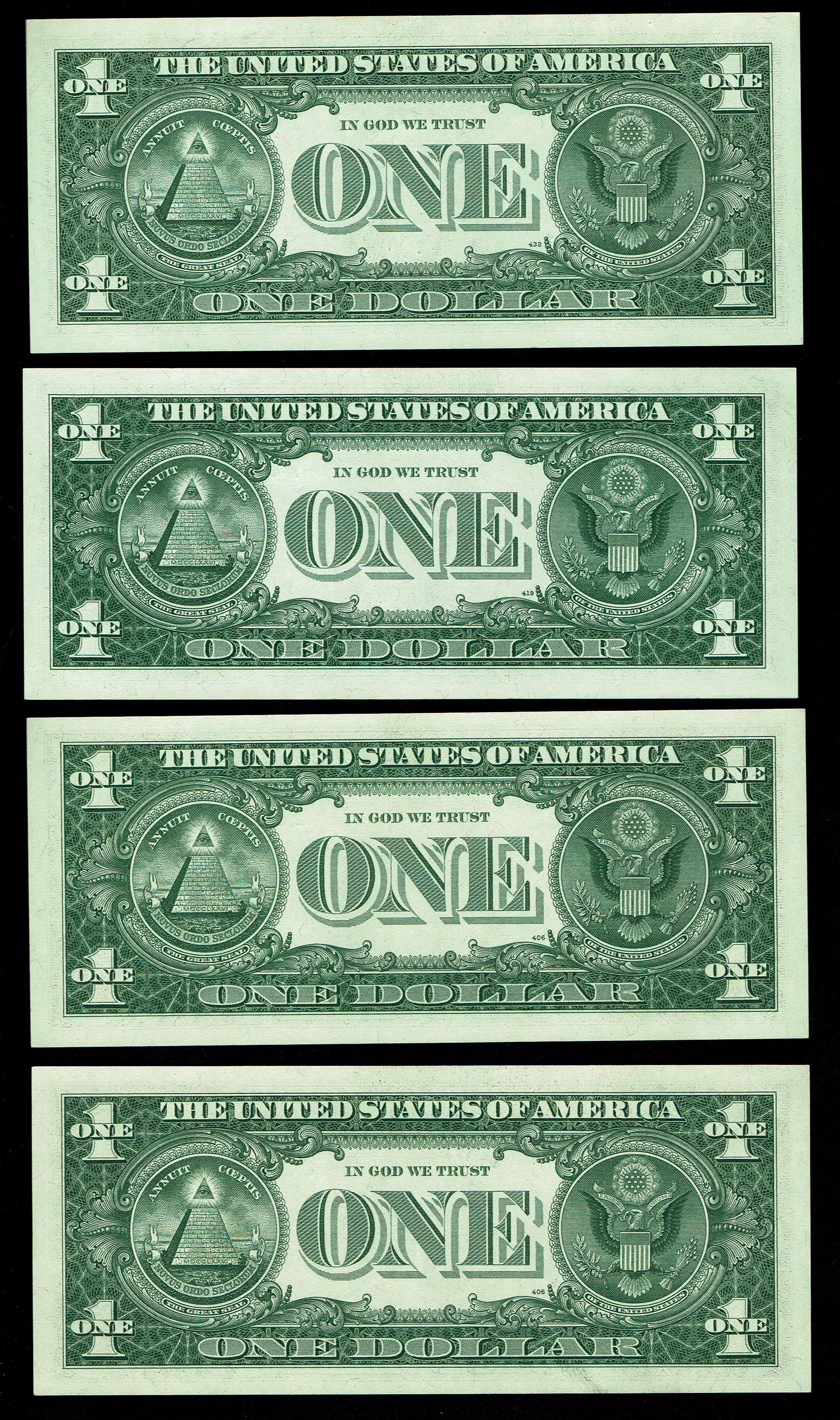 USA - Lot of 8 Banknotes of 1 Dollar 1963, All with a Star and Different Prefix - UNC - 1 2