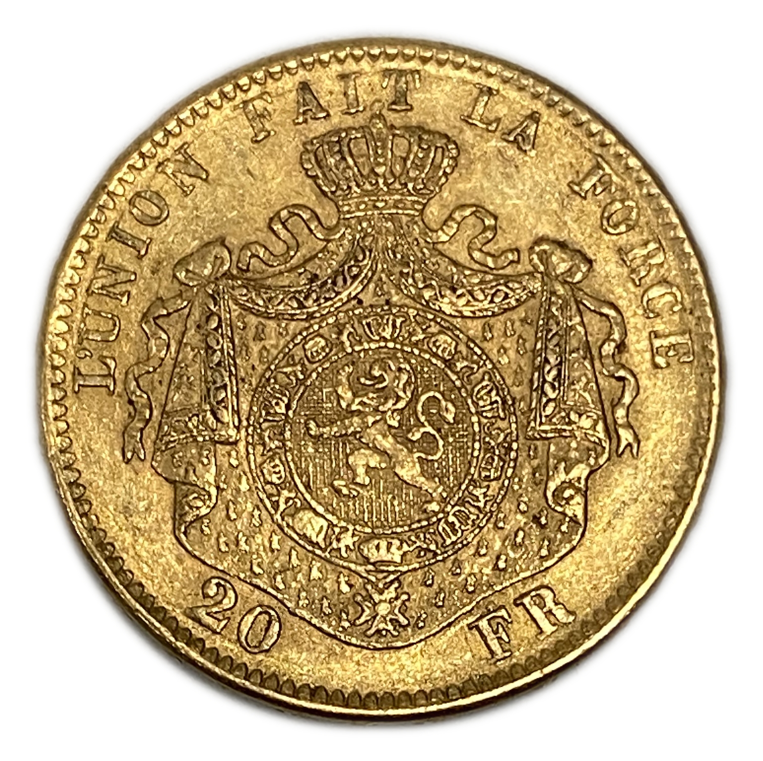 Belgium - 20 Francs 1871 - Léopold II - Gold 900, 6.45g, 21mm - 1 1