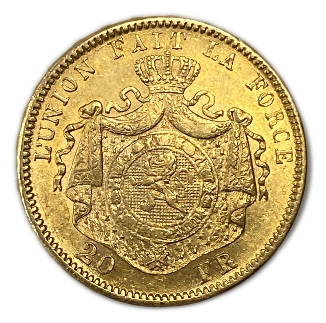 Belgium - 20 Francs 1871 - Léopold II - Gold 900, 6.45g, 21mm - 1 1