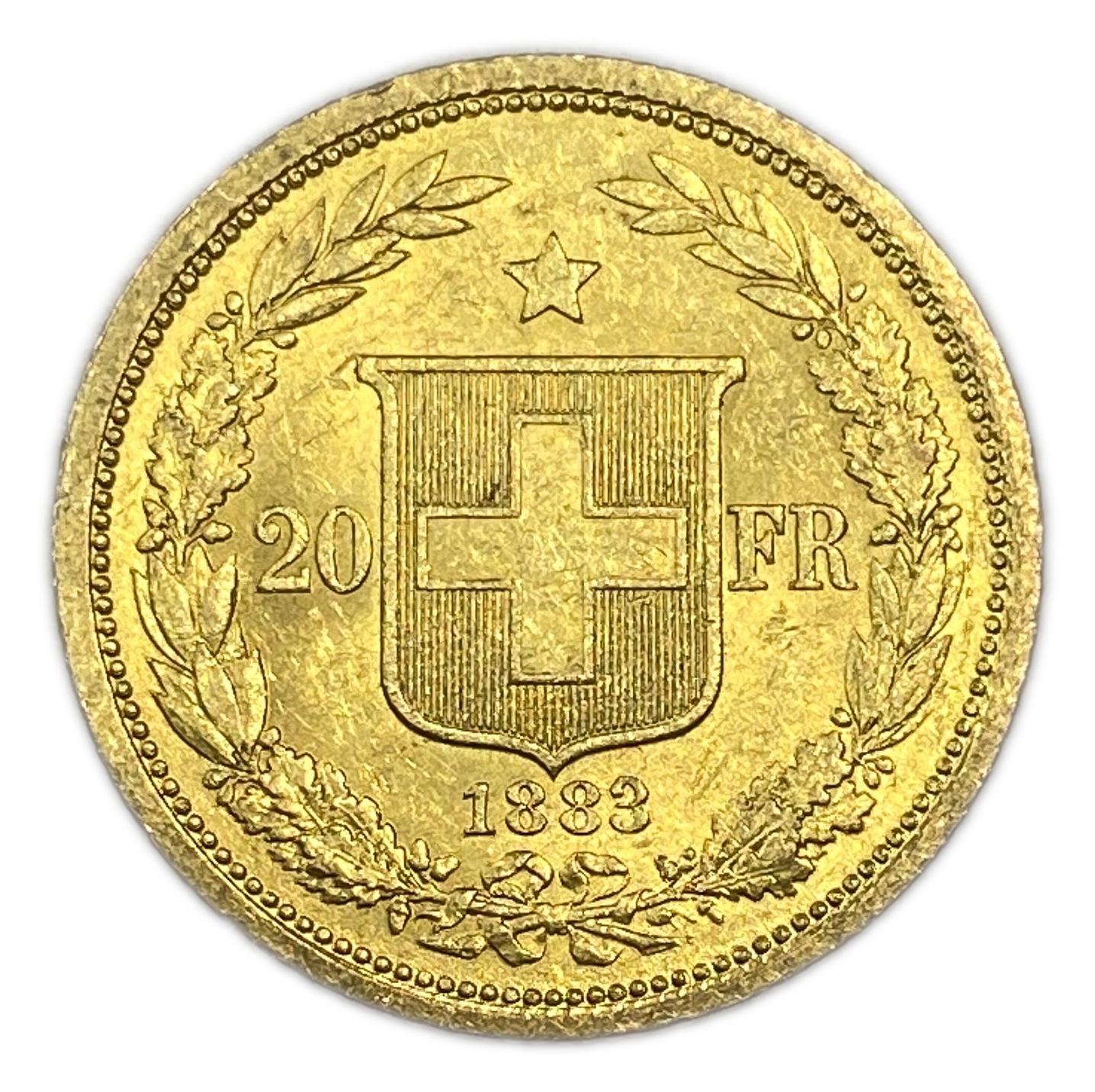 Switzerland - 20 Francs 1883 - Libertas - Gold 900, 6.45g, 21mm - 1 0