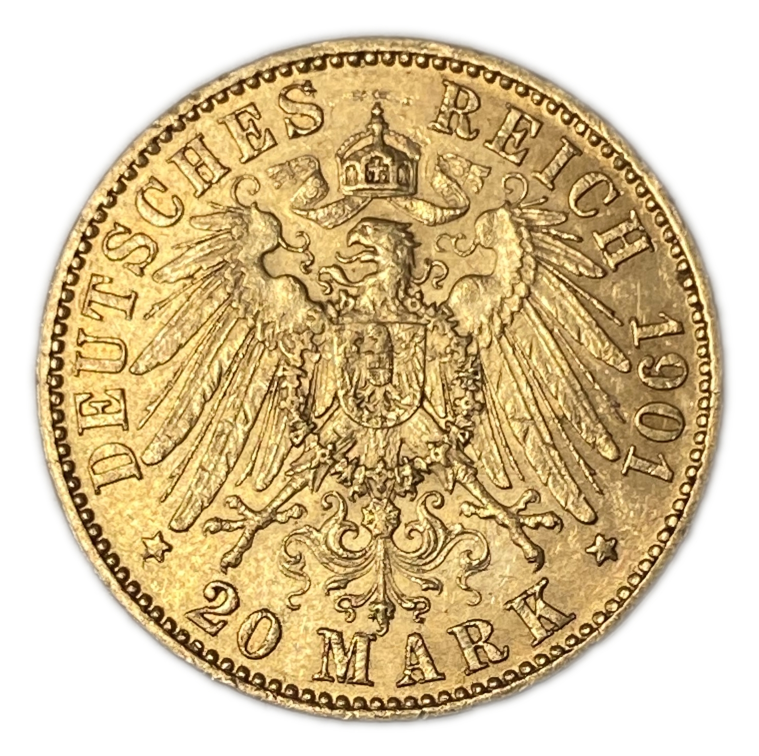 Germany Prussia – 20 Mark 1901– Wilhelm I – Gold 900, 7.95g, 22mm