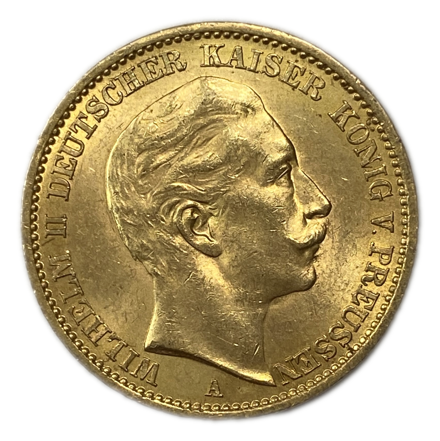 Germany Prussia – 20 Mark 1910 – Wilhelm I – Gold 900, 7.95g, 22mm - 1 1