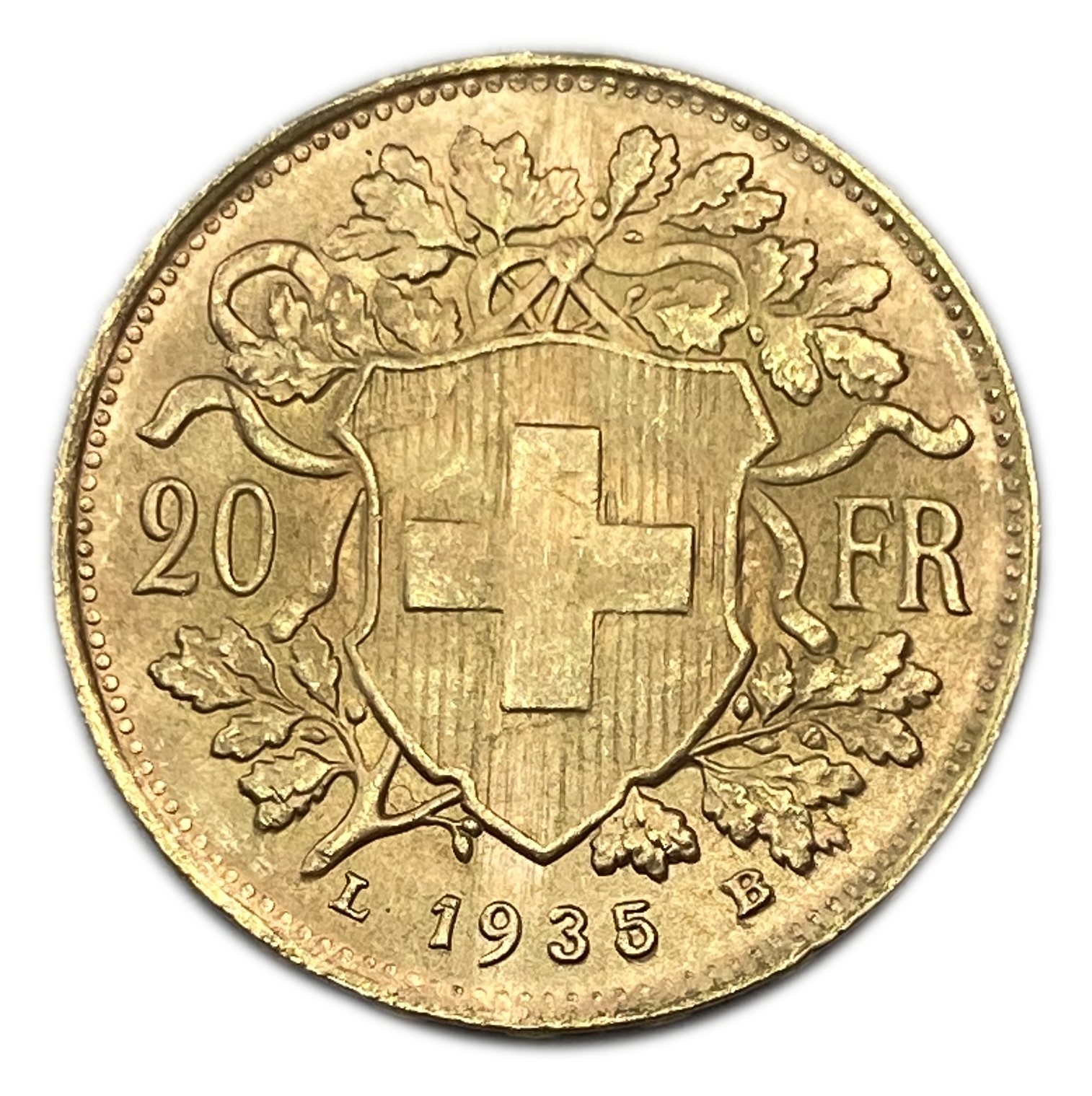 Switzerland - 20 Francs 1935 - Gold 900, 6.43g, 21mm - 1 0