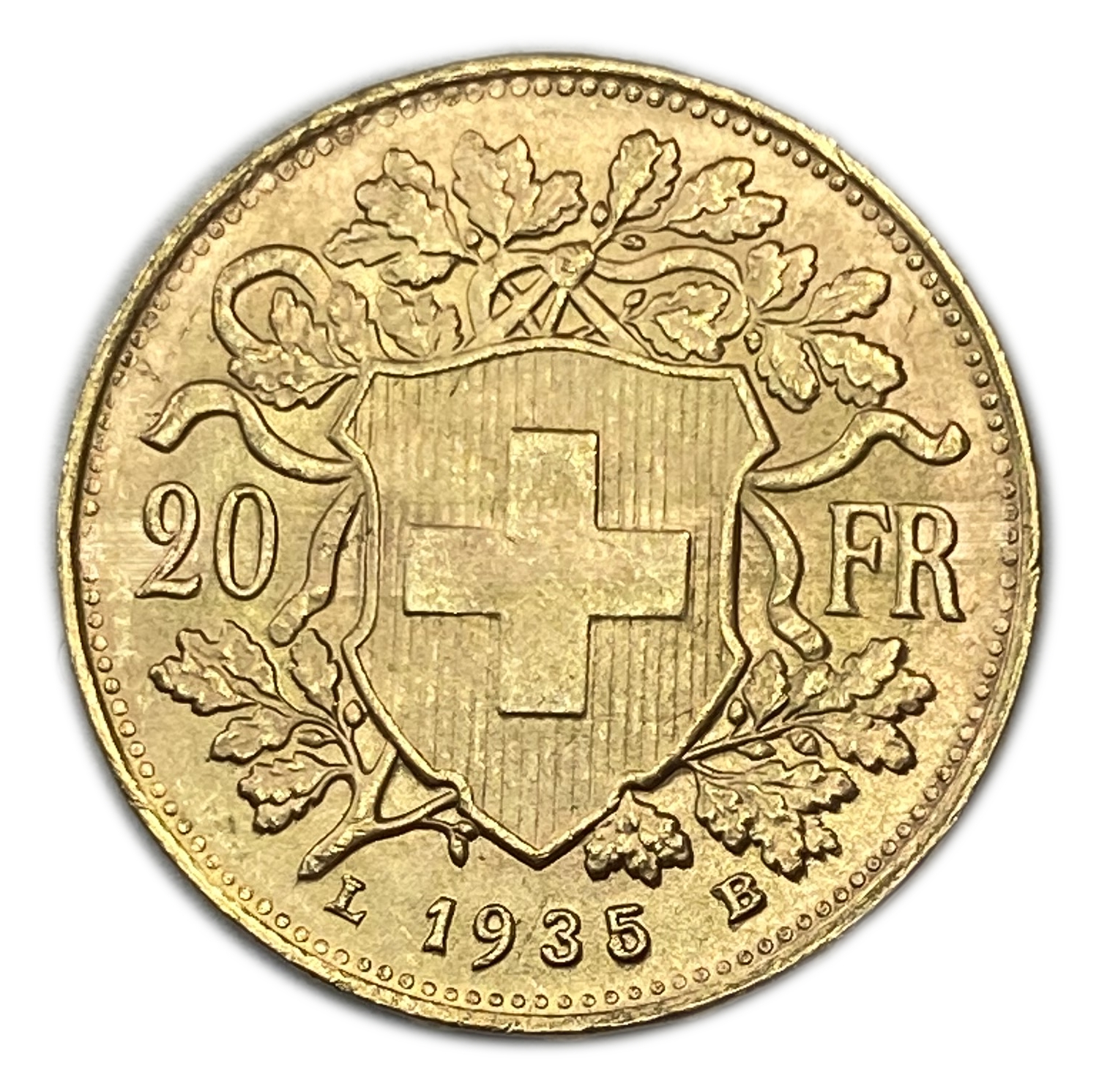 Switzerland - 20 Francs 1935 - Gold 900, 6.43g, 21mm - 1 0