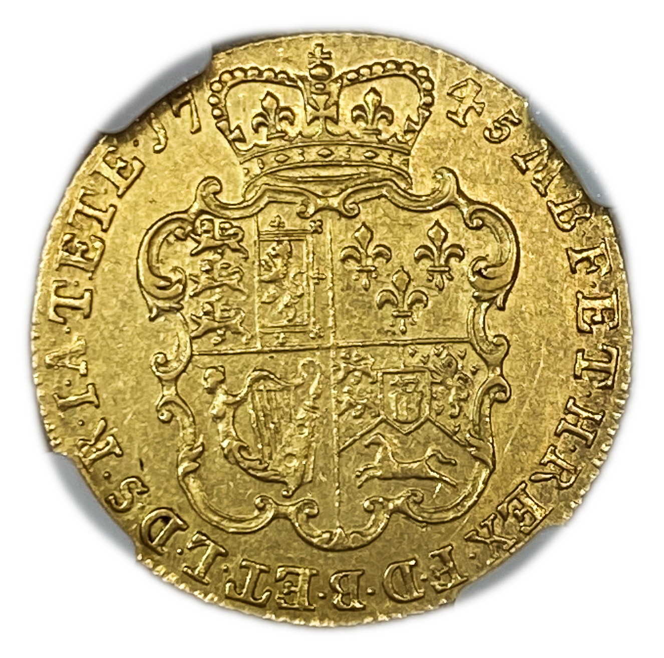 Great Britain / United Kingdom - 1 Guinea 1745 - NGC AU 55 - George II - Gold 916, 8.4g, 25mm - 1 1
