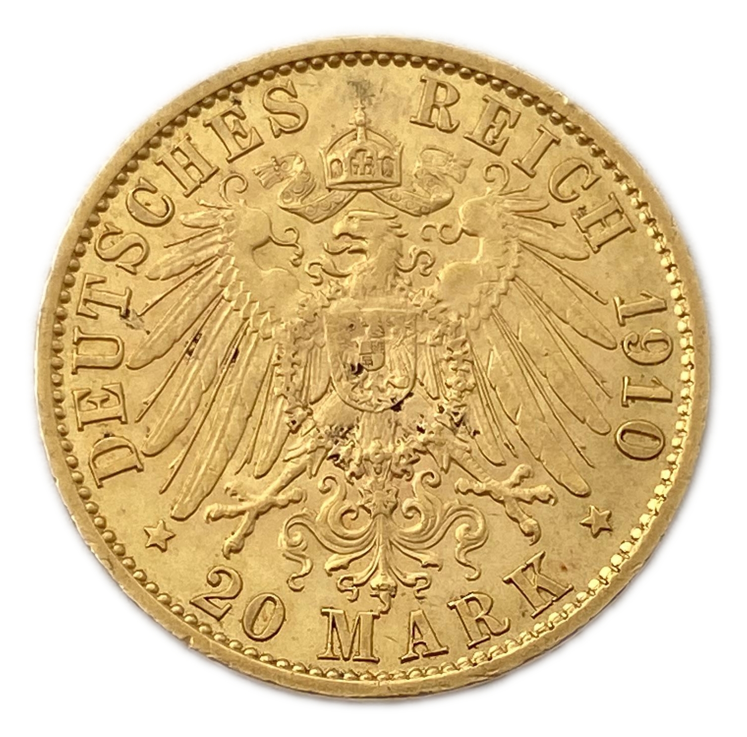 Germany - 20 Mark 1910 - Kaiser Wilhelm II - Gold 900, 7.96g, 22mm