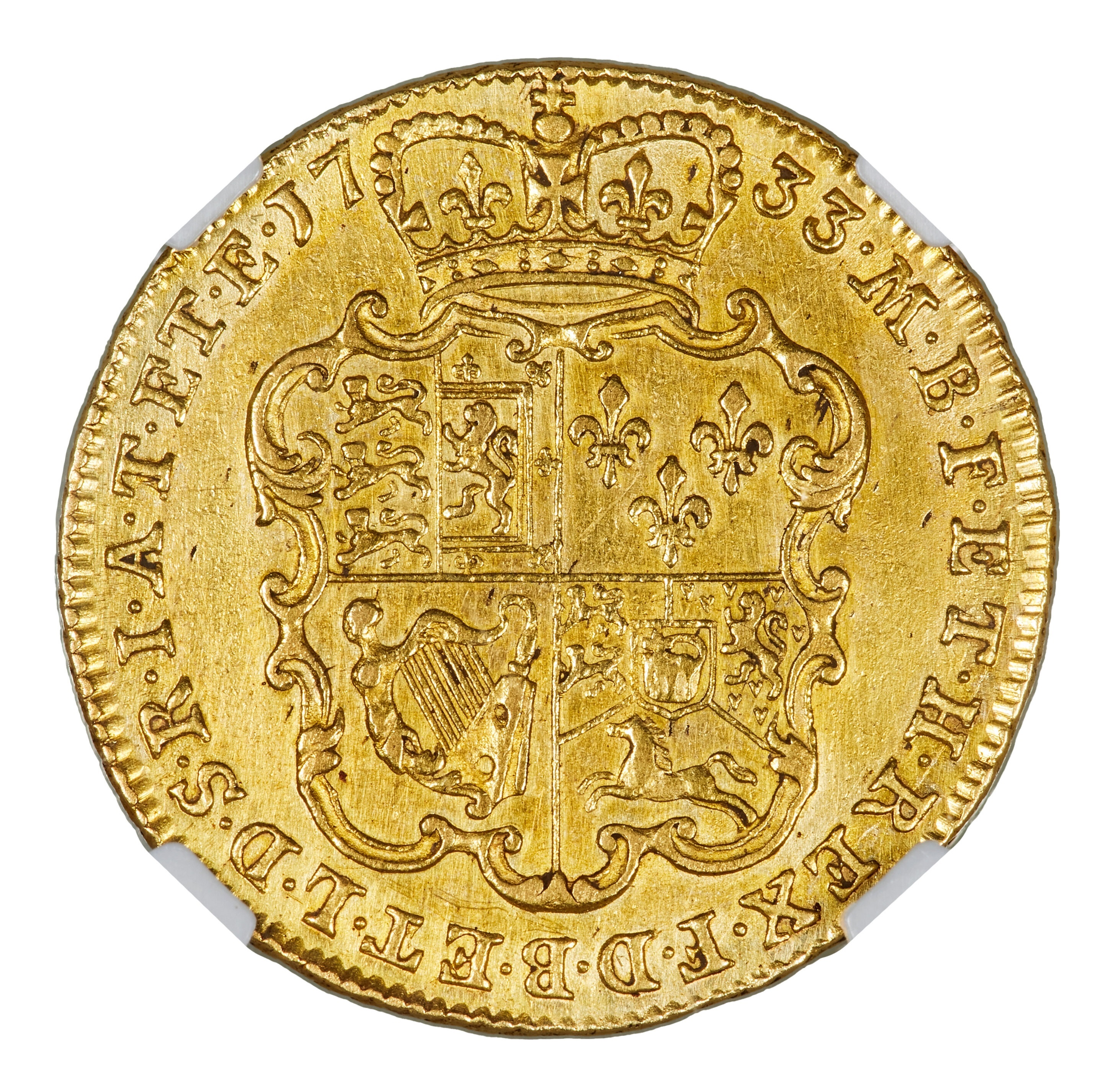 Great Britain / United Kingdom - 1 Guinea 1733 - NGC AU 58 - George II - Gold 916, 8.4g, 25mm - 1 1
