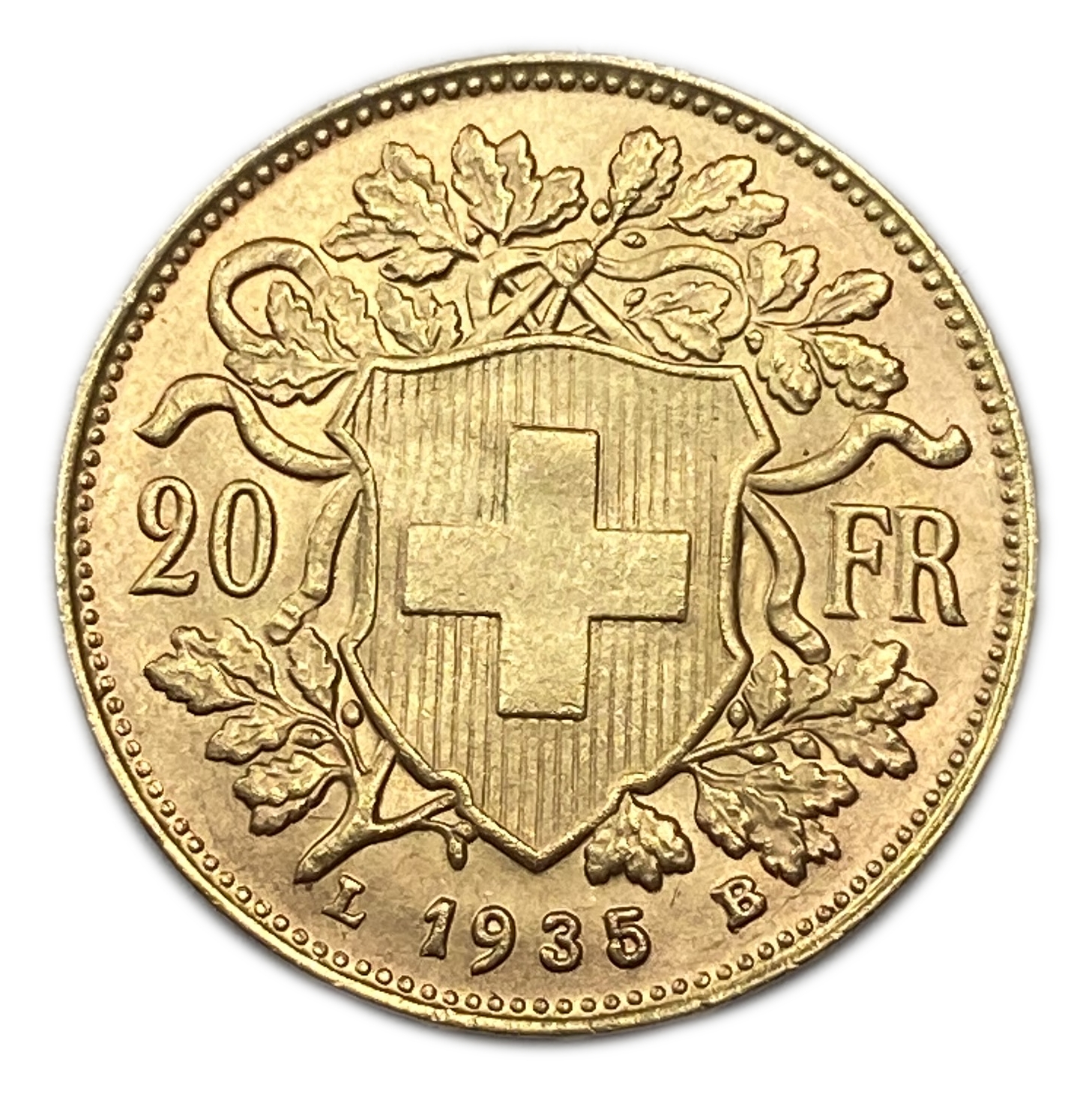 Switzerland - 20 Francs 1935 - Gold 900, 6.43g, 21mm - 1 0