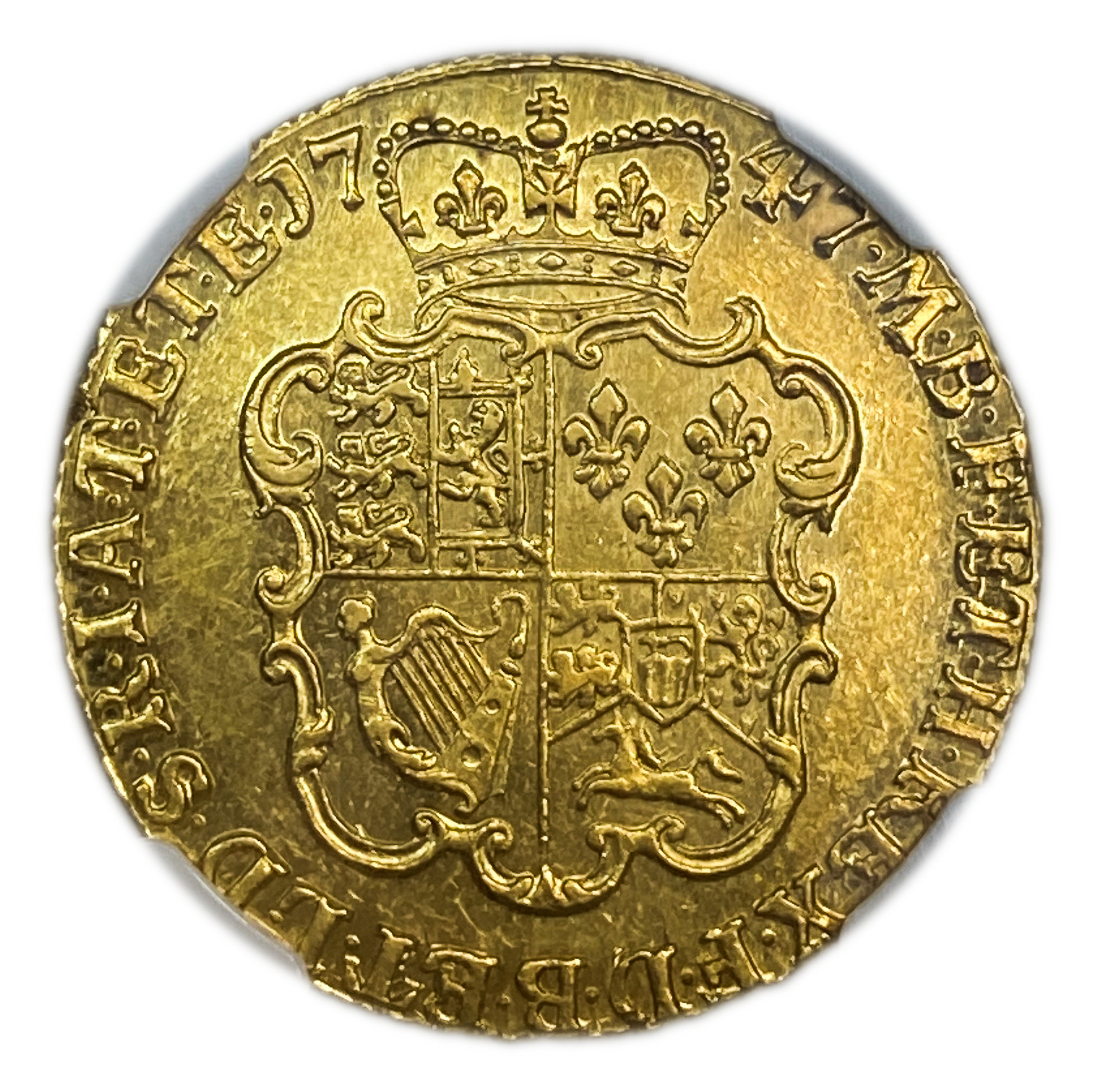 Great Britain / United Kingdom - 1 Guinea 1747 - NGC AU 55 - George II - Gold 916, 8.4g, 25mm - 1 1