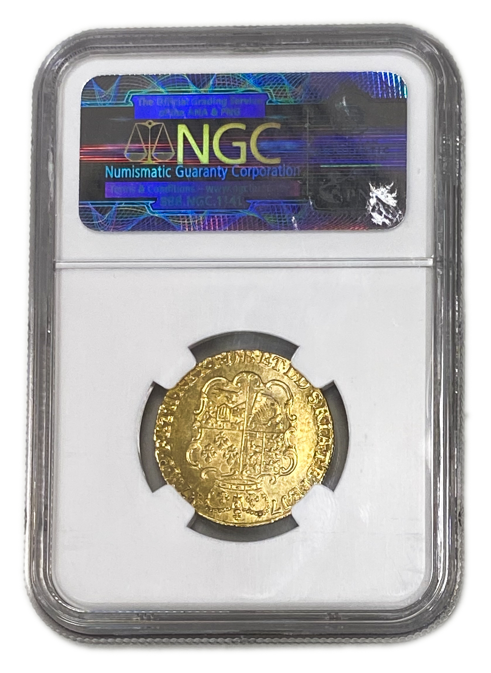 Great Britain / United Kingdom - 1 Guinea 1747 - NGC AU 55 - George II - Gold 916, 8.4g, 25mm - 1 3