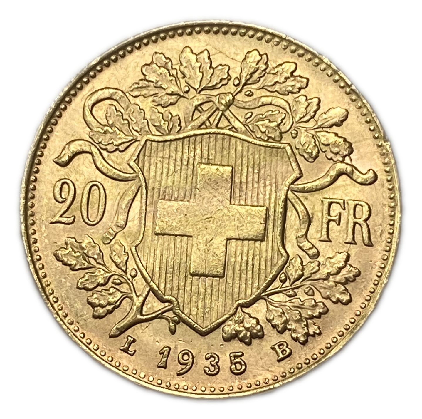 Switzerland - 20 Francs 1935 - Gold 900, 6.43g, 21mm - 1 0