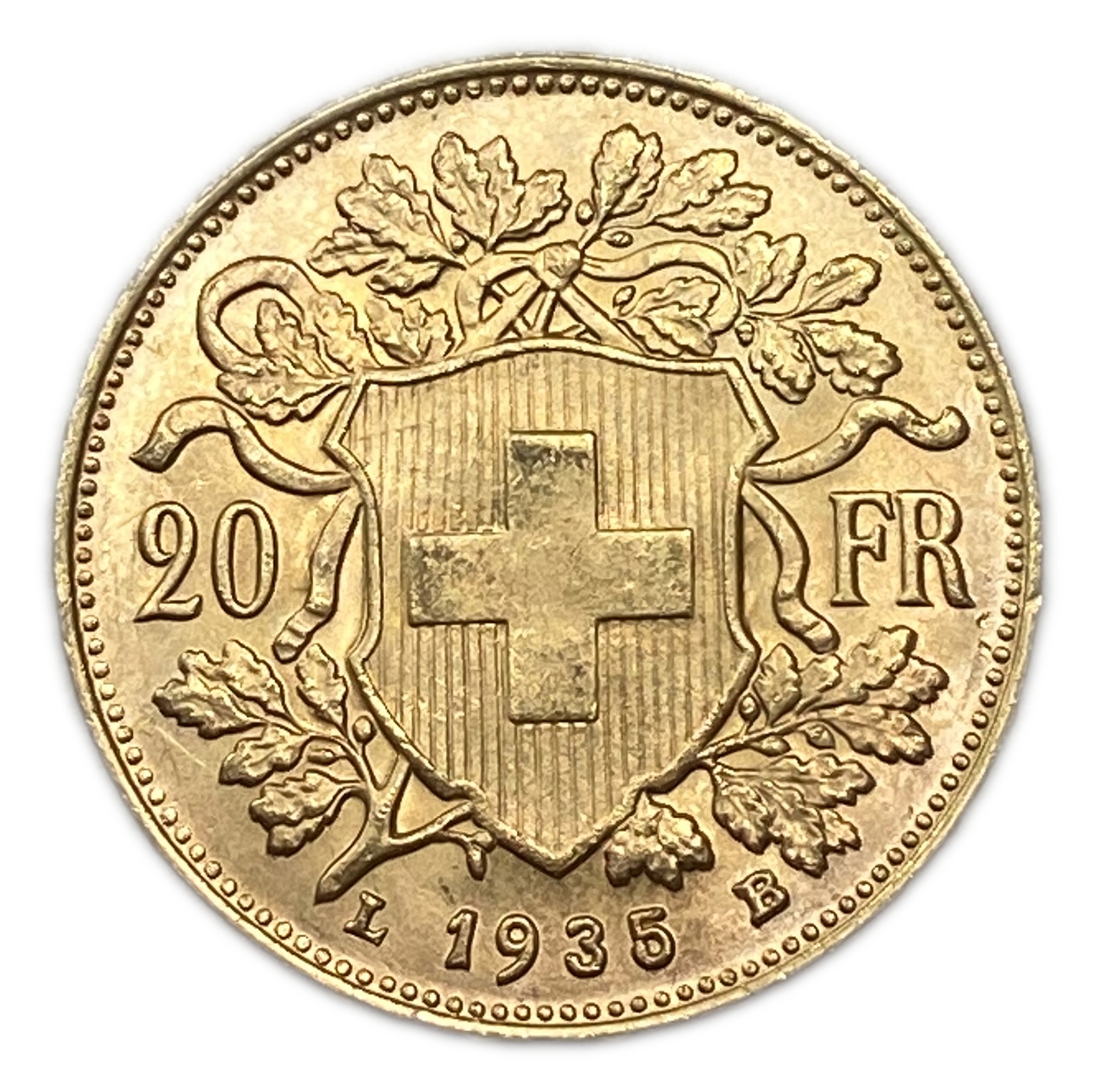 Switzerland - 20 Francs 1935 - Gold 900, 6.43g, 21mm - 1 0