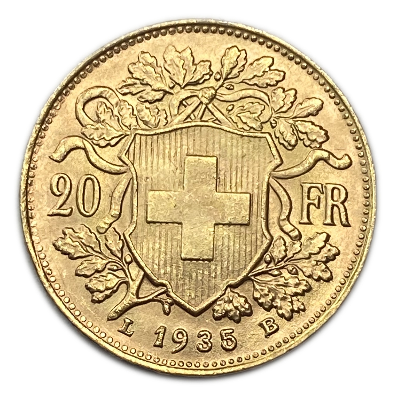 Switzerland - 20 Francs 1935 - Gold 900, 6.43g, 21mm - 1 0
