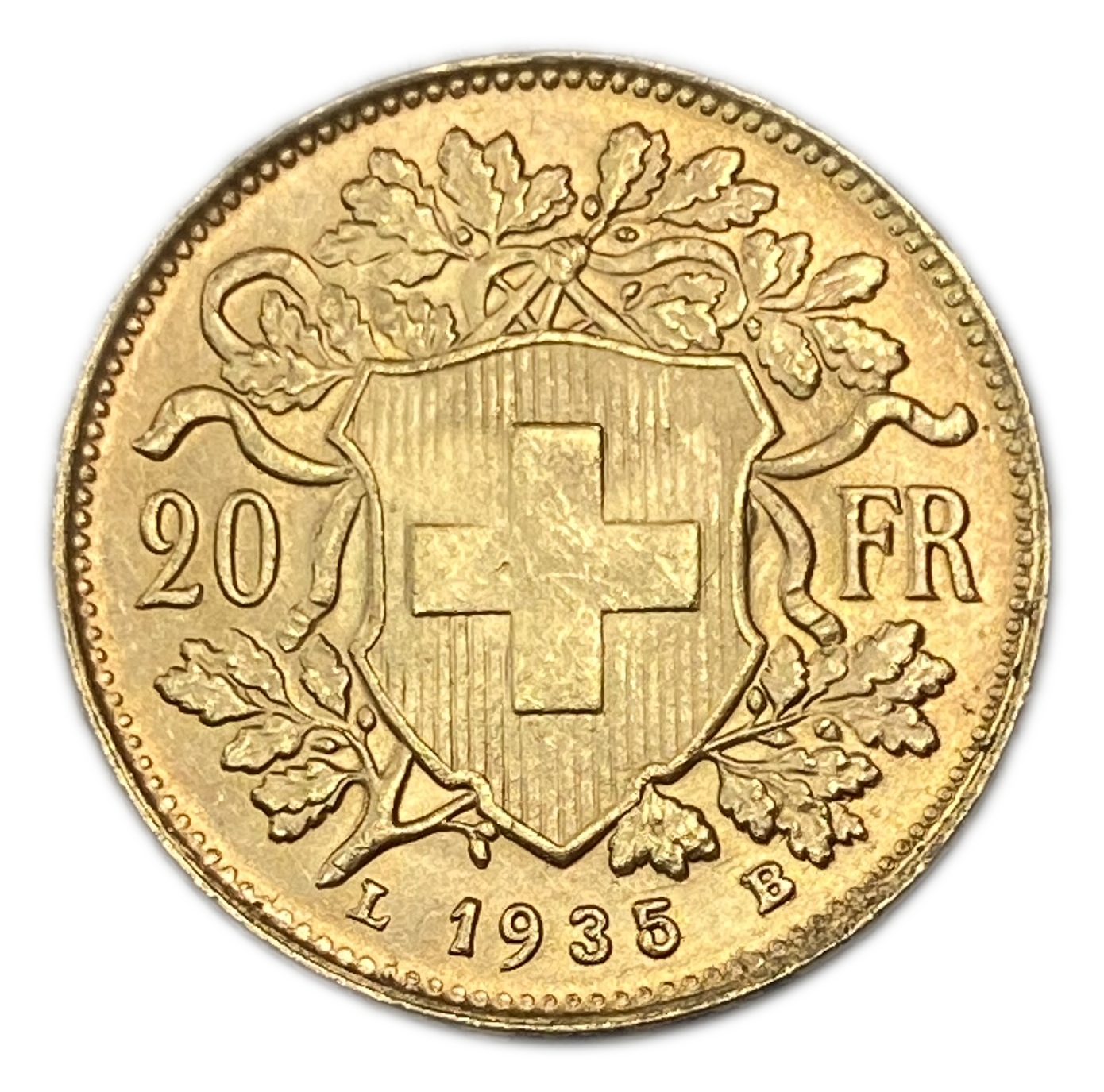 Switzerland - 20 Francs 1935 - Gold 900, 6.43g, 21mm - 1 0