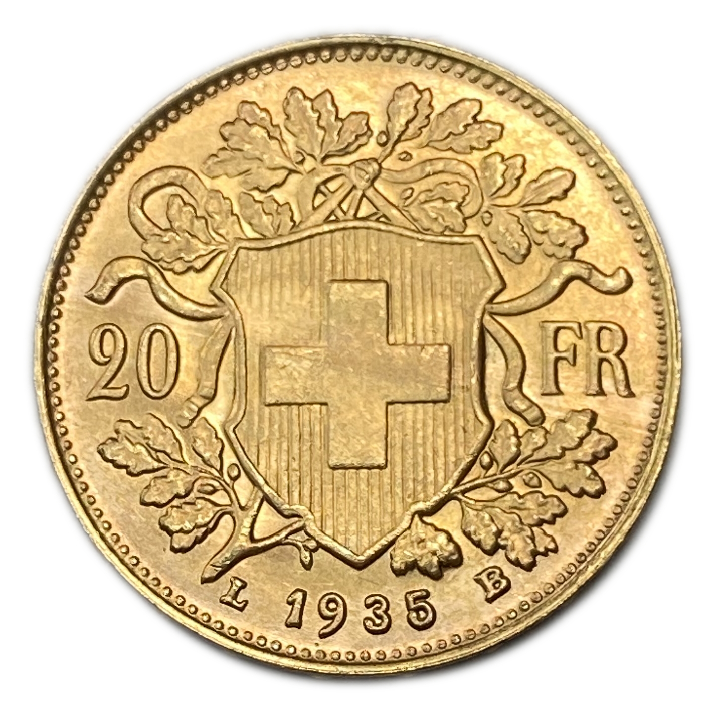 Switzerland - 20 Francs 1935 - Gold 900, 6.43g, 21mm - 1 0