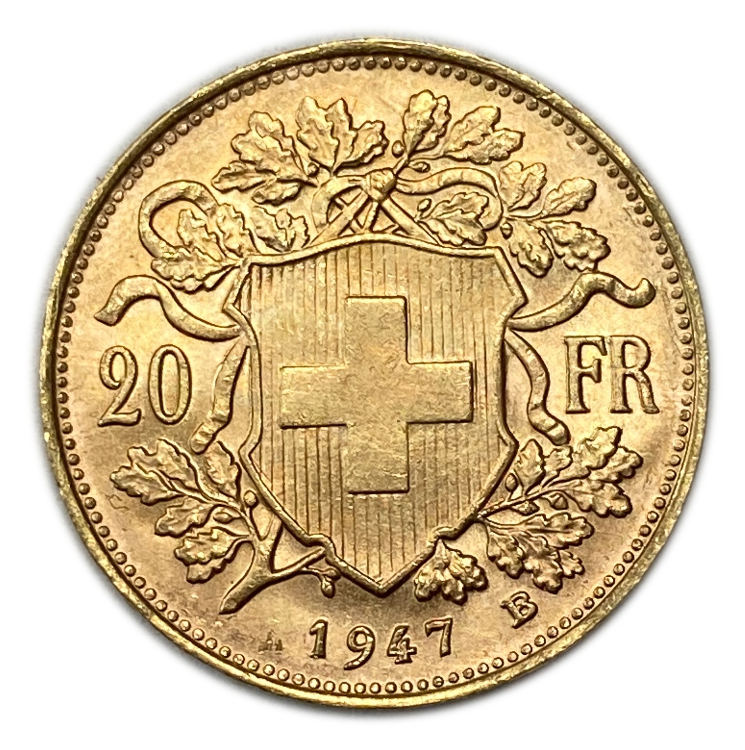 Switzerland - 20 Francs 1947 - Gold 900, 6.43g, 21mm - 1 0