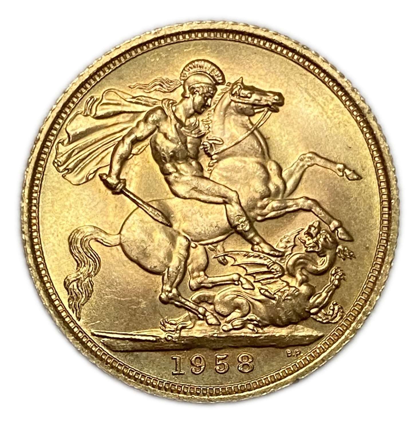England / United Kingdom – Sovereign 1958 – Gold 917, 8.0g , 22 mm