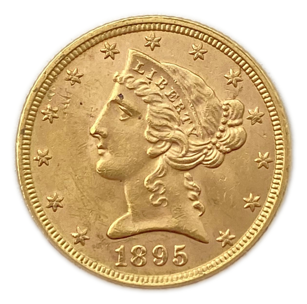 USA - 5 Dollars 1895 - Coronet Head - With motto - UNC - Gold 900, 8.35g, 21.6mm - 1 0