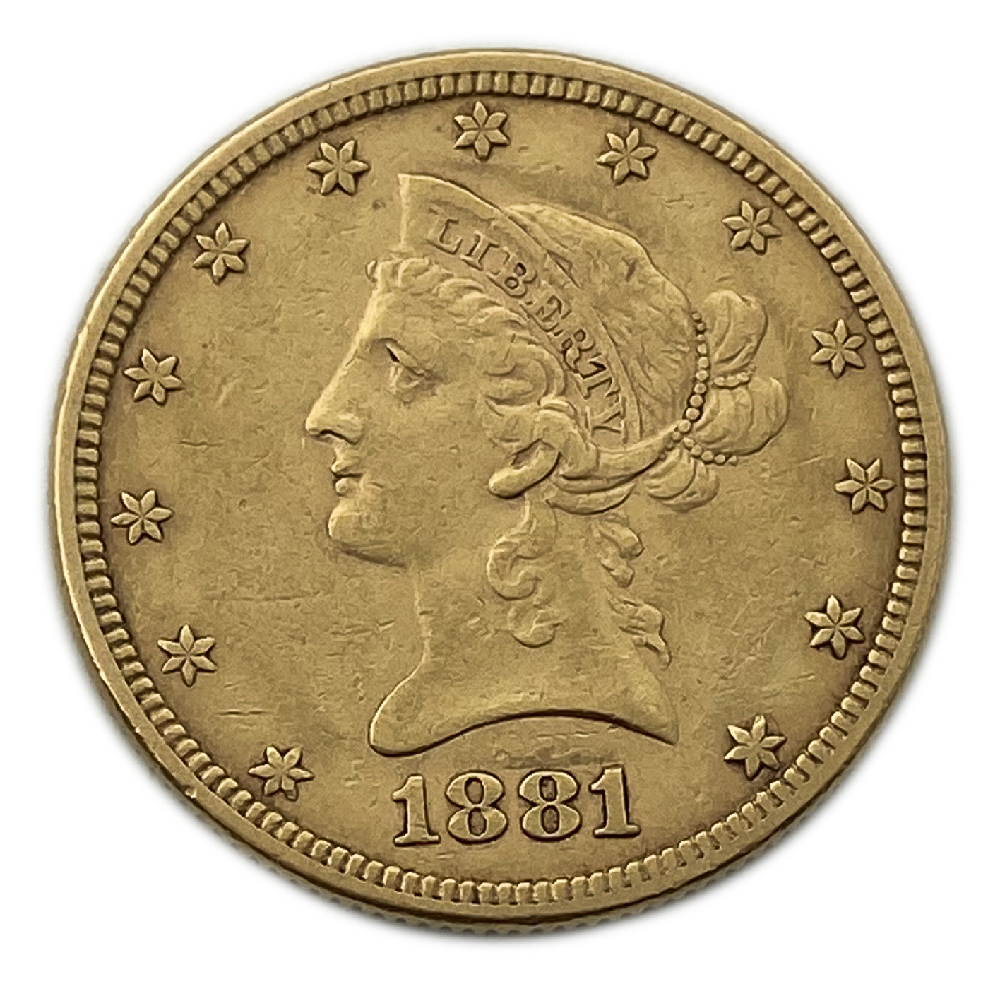 USA - 10 Dollars 1881 - Coronet Head - With motto - Gold 900, 16.71g, 27mm - 1 0