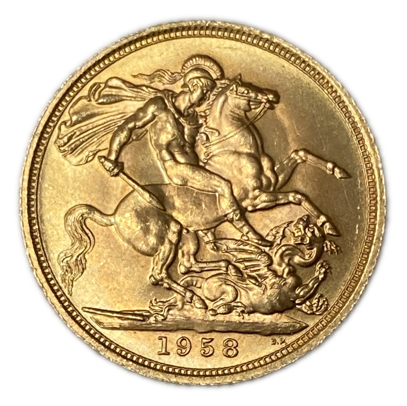 England / United Kingdom – Sovereign 1958 – Gold 917, 8.0g , 22 mm