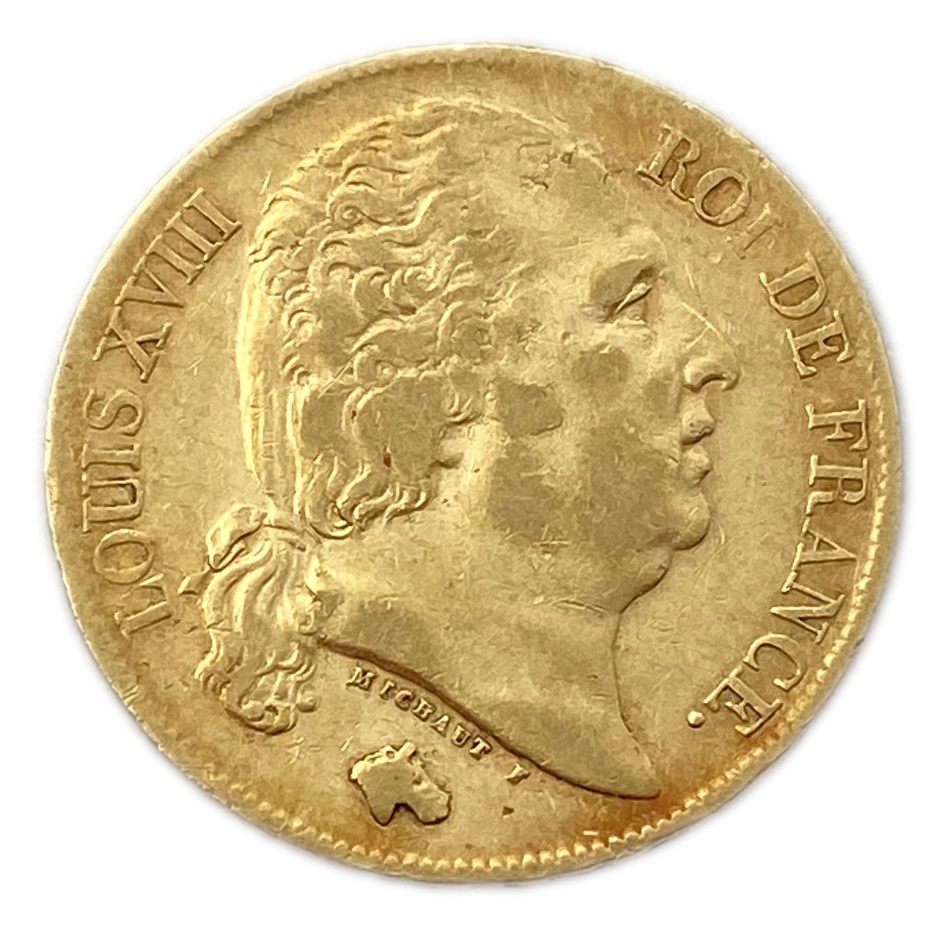 France - 20 Francs 1818 A - VF - King Louis XVIII - Gold 900, 6.45g, 22mm - 1 1
