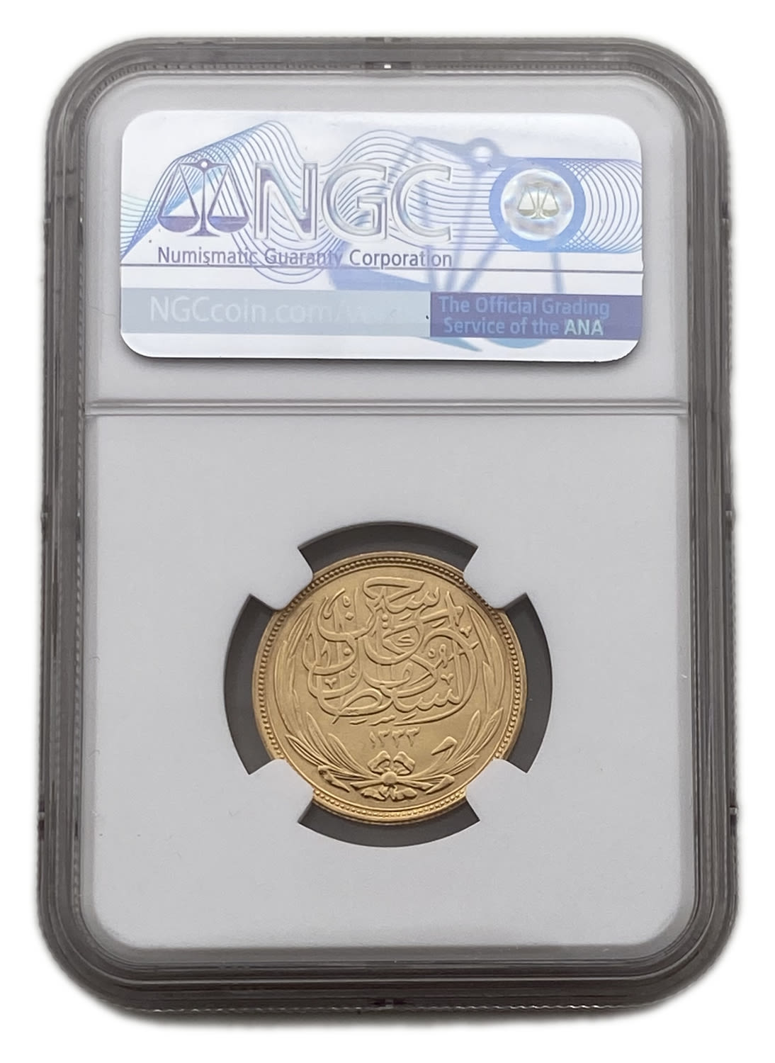 Egypt - 100 Piasters 1922 - NGC AU DETAILS - Gold 875, 8.5g, 24mm - 1 3