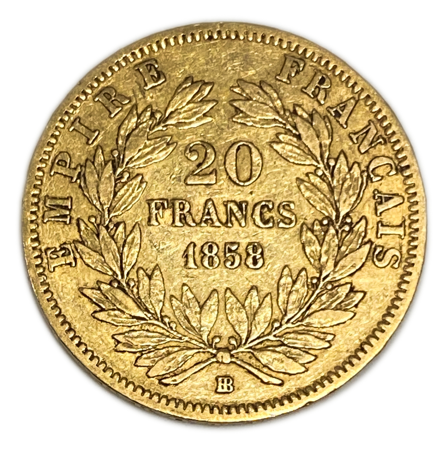 France - 20 Francs 1858 BB - Louis-Philippe I - Gold 900, 6.45g, 22mm - 1 0