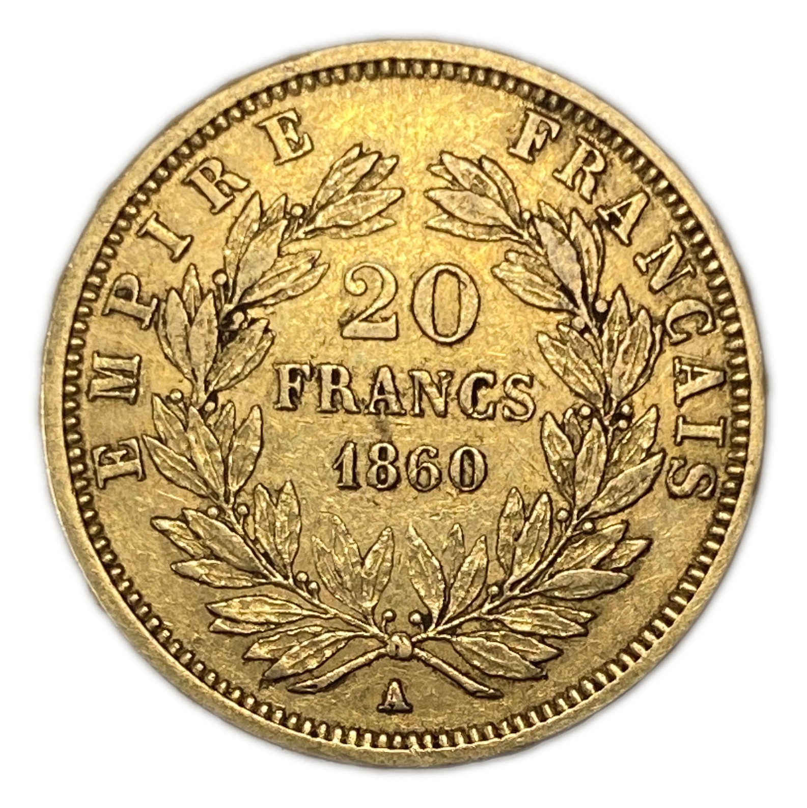 France - 20 Francs 1860 - VF-XF - Napoleon III - Gold 900, 6.45g, 22mm - 1 0