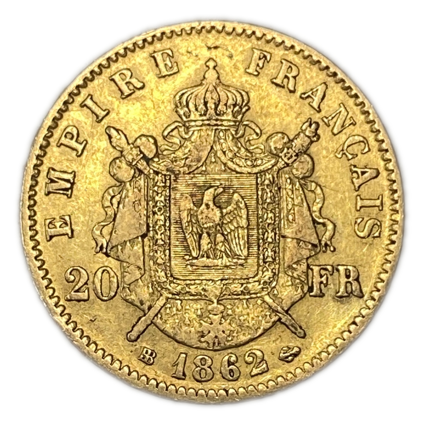 France - 20 Francs 1862 BB - Gold 900, 6.45g, 22mm - 1 0