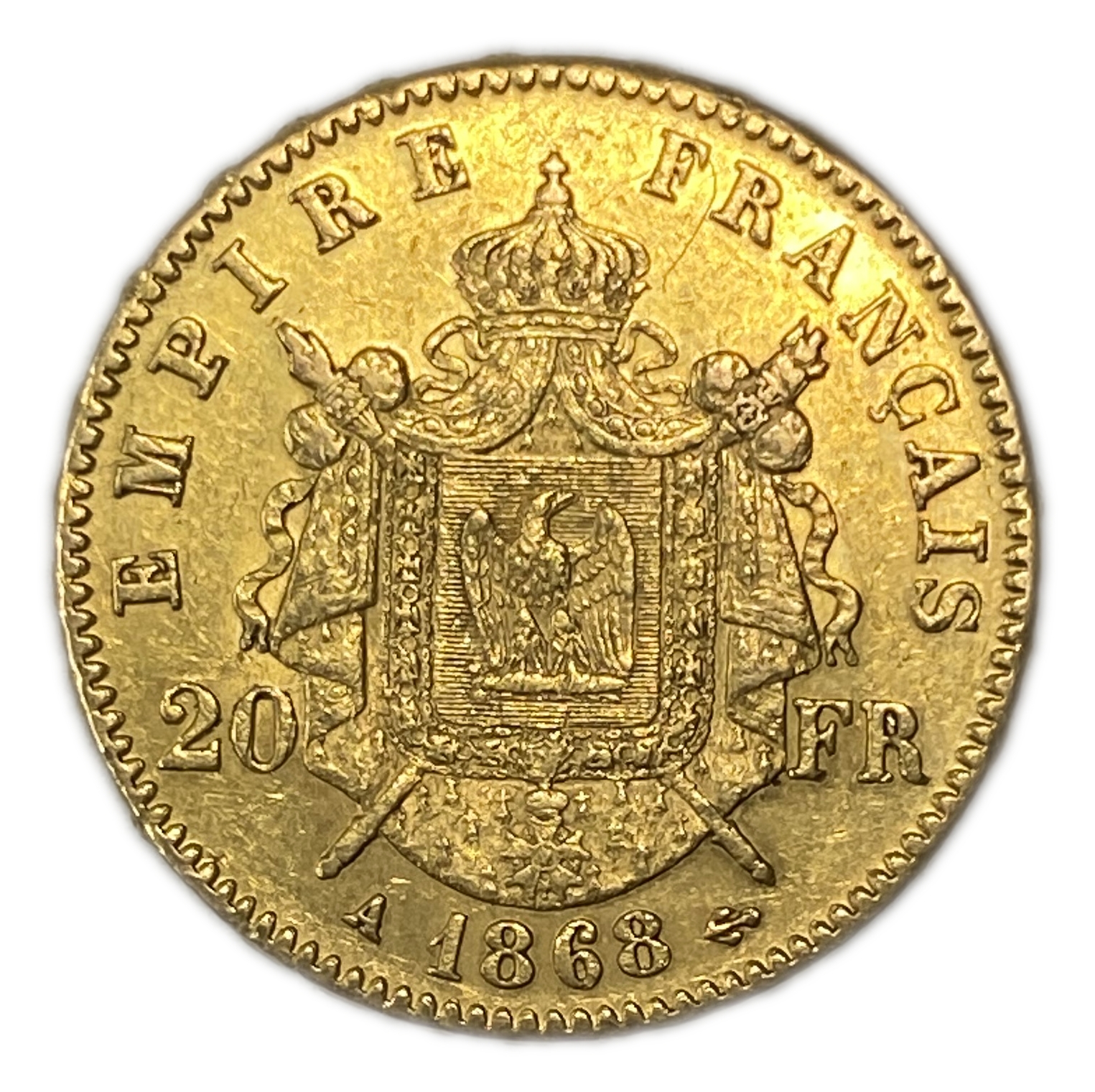 France - 20 Francs 1868 A - Gold 900, 6.45g, 22mm - 1 0