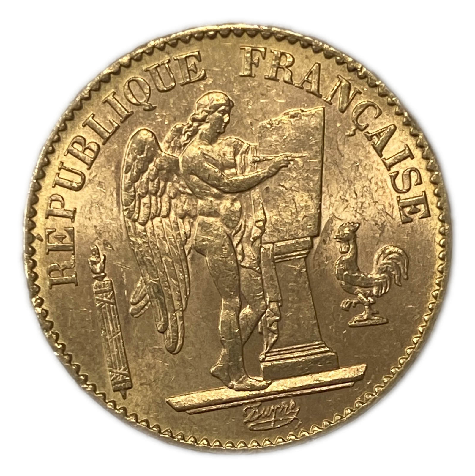 France - 20 Francs 1895 A - XF - Genius Writing the Constitution - Gold 900, 6.45g, 22mm - 1 1